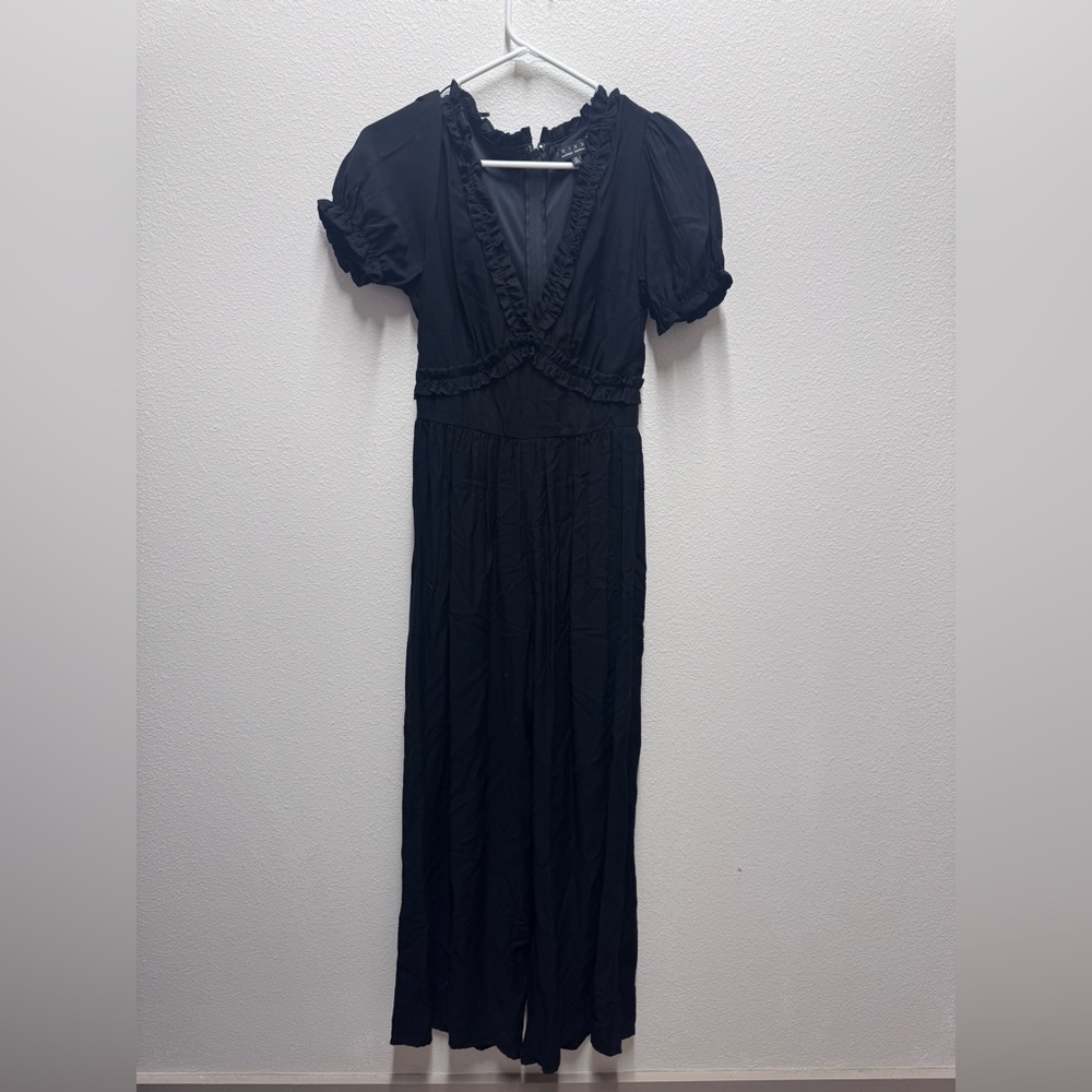 Black Ruffle Jumpsuit
